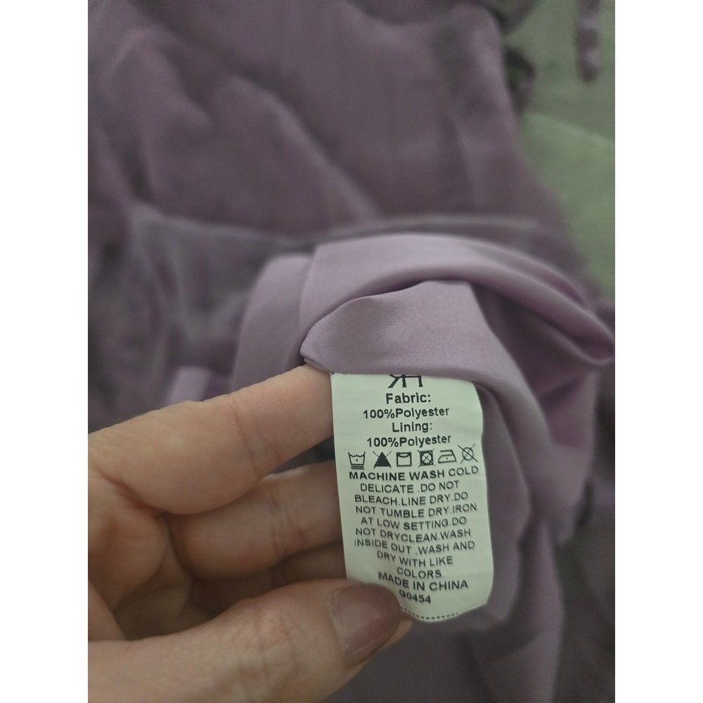 Rihoas Purple Floral Chiffon Ruffle Maxi Dress Tie Strap Fairycore Romantic S - Picture 10 of 12
